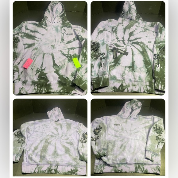 BNWT CIVIL REGIME BLACK ROSE HOODIE LAVENDER DREAM WASH LRG MENS UNISEX HOODIE - Picture 13 of 16